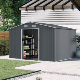 Outdoor Storage Shed 8 x 10 FT Large Metal Tool Sheds