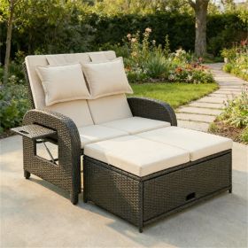 Sofa bed, outdoor sofa bed, outdoor lounge chair, beige