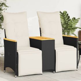 Reclining Garden Sofa Black, Cream White