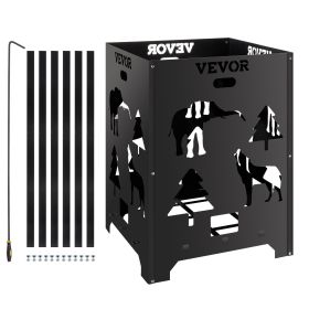 VEVOR Burn Barrel, 21x21x27 inch Burn Cage, Carbon Steel Cage Incinerator, Incinerator Barrel with Lid and Handle for Outdoors