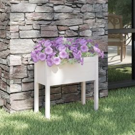 Garden Planter White Solid pinewood 27.6 x 12.2 x 27.6 in Durable