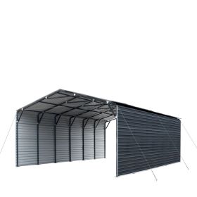 20' x 30' Metal Shed Carport, 10' Enclosed Sidewalls, 600 Sq-Ft, 27 GA Corrugated Panels, TMG-MSC2030F