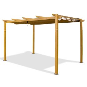 Outdoor Retractable Pergola with Weather-Resistant Sun Shade Canopy, Aluminum Pergola Gazebo for BBQ, Party, Wedding, Patio, Backyard, Deck, Gard