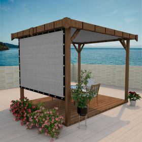 Shade Fabric Light grey Sun Shade Cloth with Grommets for Pergola Replacement Shade Cover Canopy Cable Zip Ties (Color: Light grey, size: 4ft x17ft)