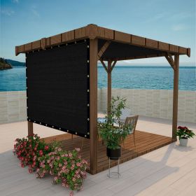 Shade Fabric Black Sun Shade Cloth with Grommets for Pergola Replacement Shade Cover Canopy Cable Zip Ties (Color: black, size: 5ft x21ft)